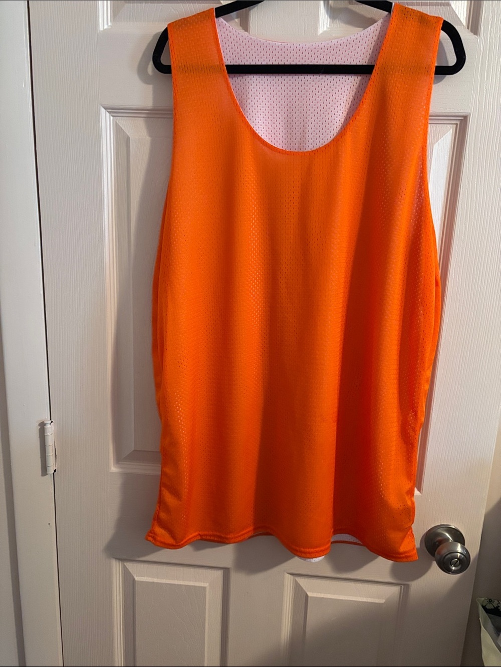 Men's Orange Athletic Mesh Tank Top - Classic Sleeveless Training Vest